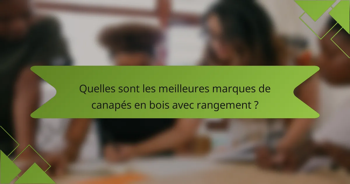 Quelles sont les meilleures marques de canapés en bois avec rangement ?